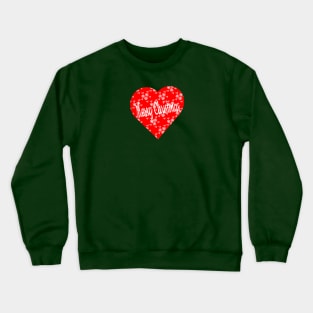 Merry Christmas -- Heart Shaped in Red with Snowflake Pattern Crewneck Sweatshirt